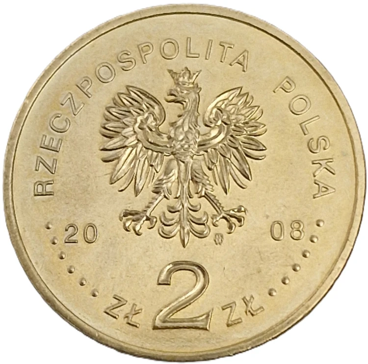 Moneta 2 zł 400 rocznica Polskiego Osadnictwa w Ameryce Płn 2008 awers