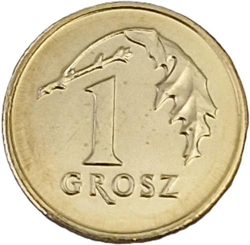Moneta 1 groszy 2022 rewers