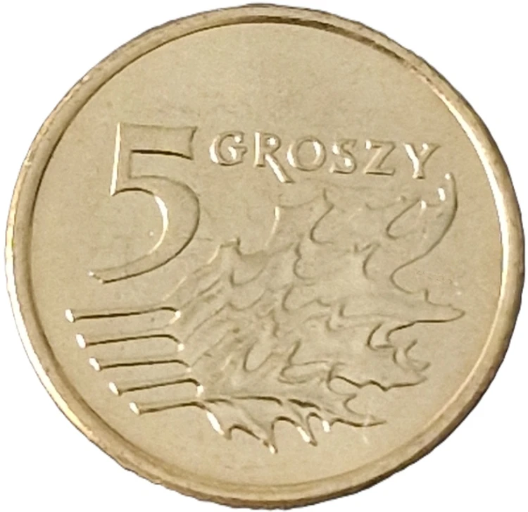 Moneta 5 groszy 2007 rewers