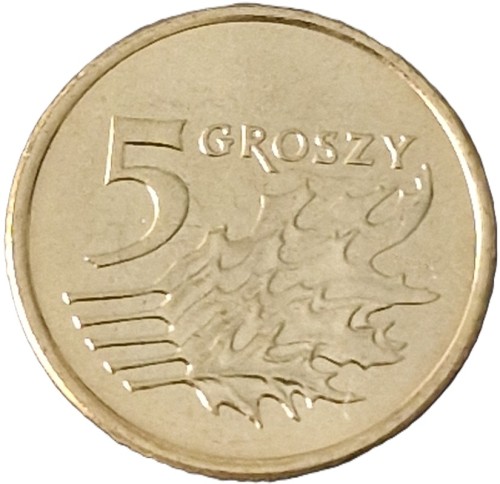Moneta 5 groszy 2009 rewers