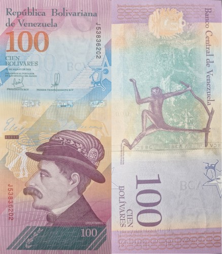 Wenezuela banknot 100 bolivares 2018