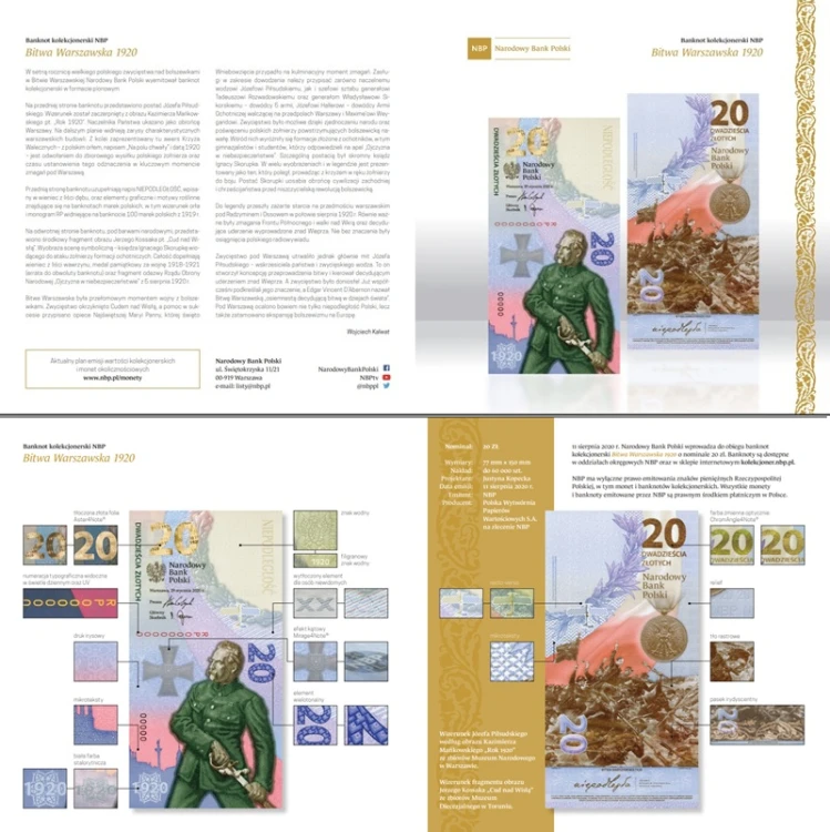 Banknot NBP 20 zł Bitwa Warszawska 2020 folder