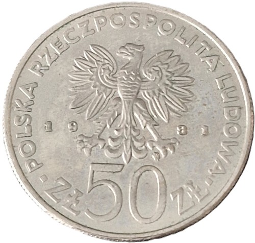 Moneta 50 zł Światowy Dzień Żywności 1981 awers