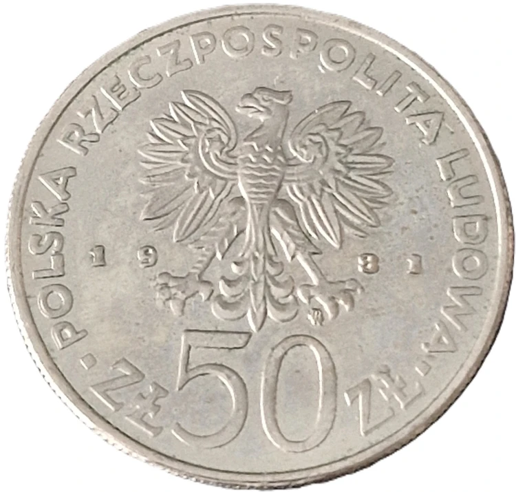 Moneta 50 zł Światowy Dzień Żywności 1981 awers