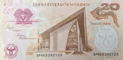 Papua Nowa Gwinea banknot 20 kina 2008 awers