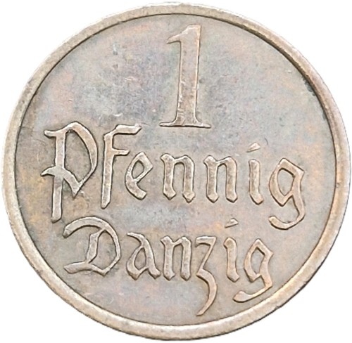 Moneta 1 fenig 1937 stan 3 rewers