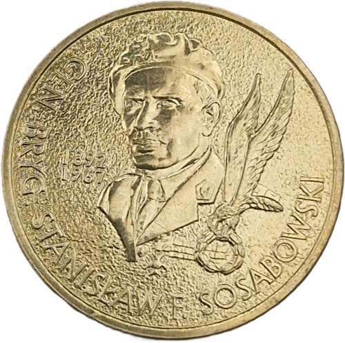 Moneta okolicznościowa 2 zł Stanisław Sosabowski 2004 rewers