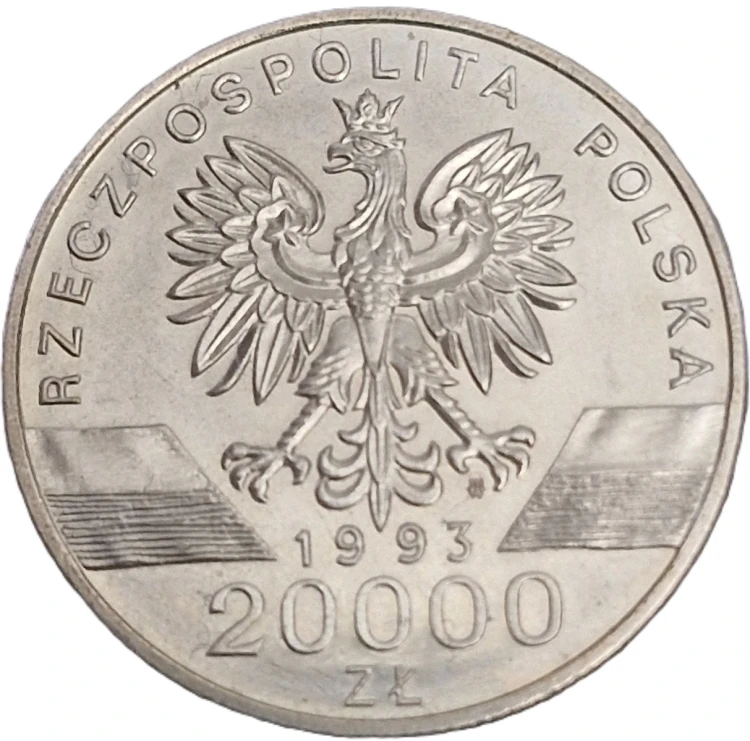 Moneta 20 000 zł Jaskółki 1993 awers