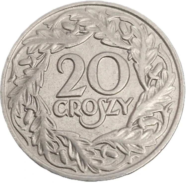 Moneta 20 groszy 1923 stan 2 rewers