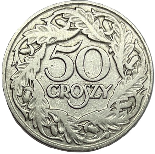Moneta 50 groszy 1923 rewers 3