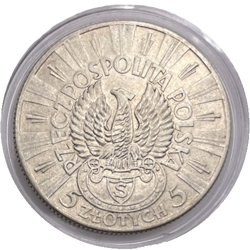 Moneta 5 złotych 1934 Józef Piłsudski Orzeł strzelecki awers stan 2