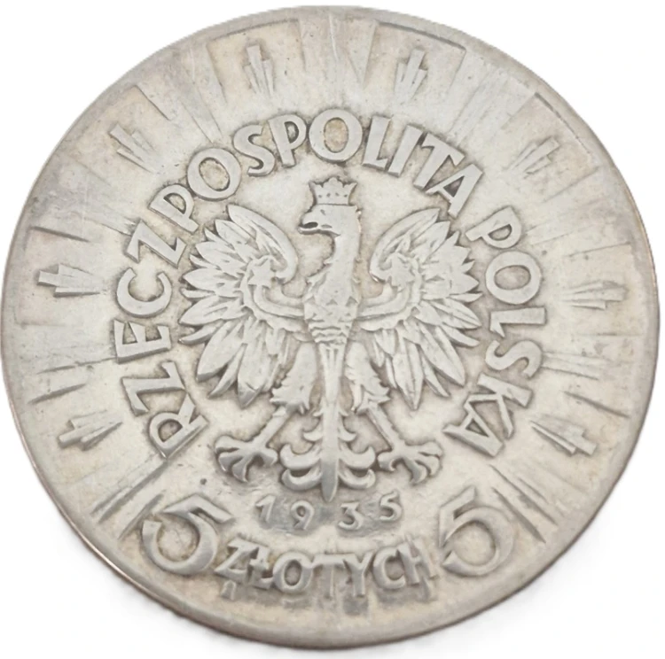 Moneta 5 złotych 1935 rok Józef Piłsudski awers