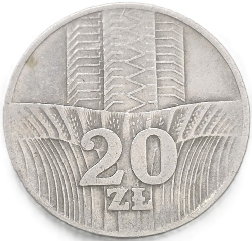 20 zł Wieżowiec i kłosy 1974 bz rewers