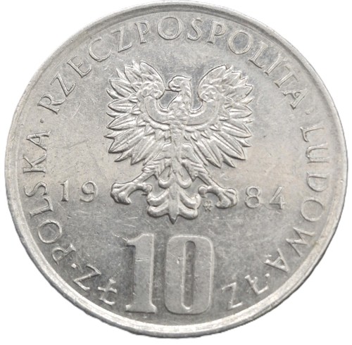Moneta prl 10 złotych 1984 Prus awers