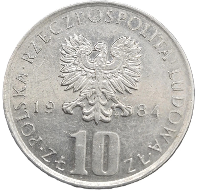 Moneta prl 10 złotych 1984 Prus awers