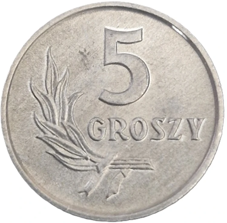 Moneta 5 groszy 1970 rewers