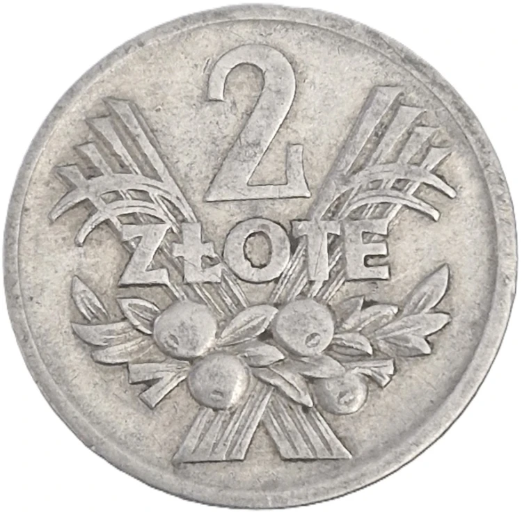 Moneta 2 złote Jagody 1970 stan 2 rewers