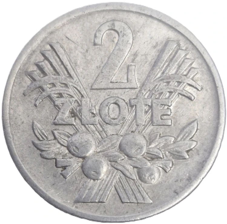 Moneta 2 złote Jagody 1974 stan 3 rewers