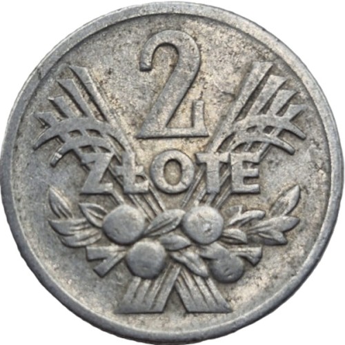 Moneta 2 złote Jagody 1960 stan 3 rewers