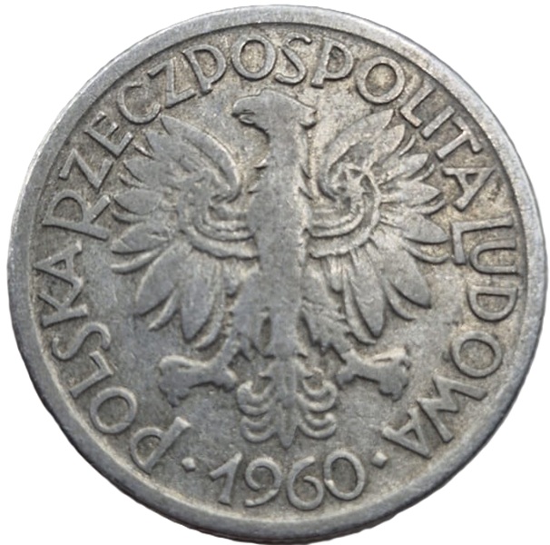 Moneta 2 złote Jagody 1960 stan 3 awers