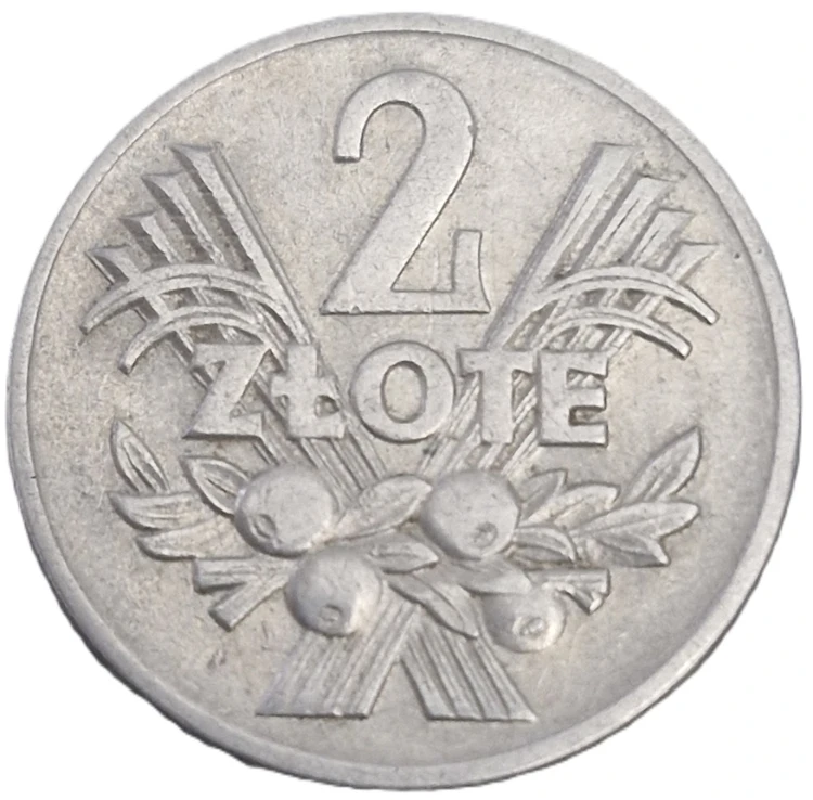 Moneta 2 złote Jagody 1960 stan 2 rewers