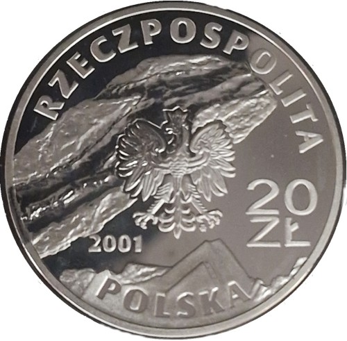 Moneta 20 zł Kopalnia Soli w Wieliczce 2001 awers