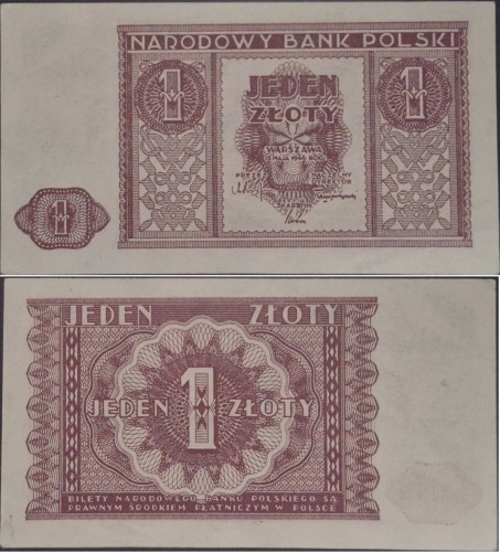 Banknot 1 złoty 1946