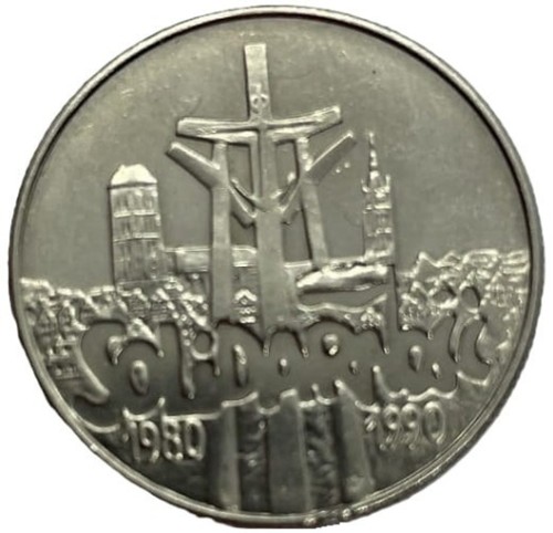 Moneta 10000 zł Solidarność 1980-1990 1990 rewers