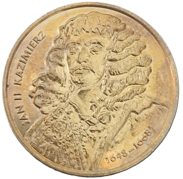 Moneta 2 zł Jan Kazimierz 2000 stan 2 rewers