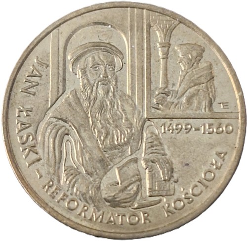 Moneta 2 zł Jan Łaski 1999 stan 2 rewers