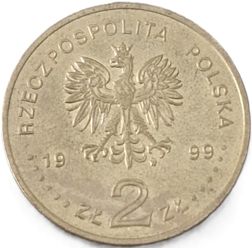 Moneta 2 zł Ernest Malinowski 1999 stan 2 awers