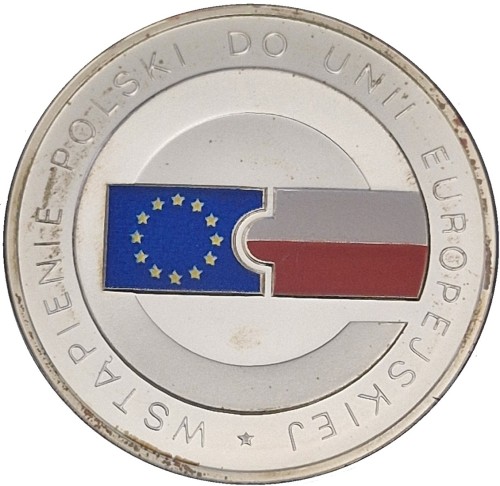 Moneta 10 zł Wstąpienie Polski do Unii Europejskiej 2004 rewers