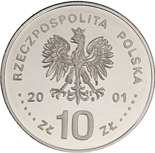 Moneta 10 zł Jan III Sobieski popiersie 2001 awers