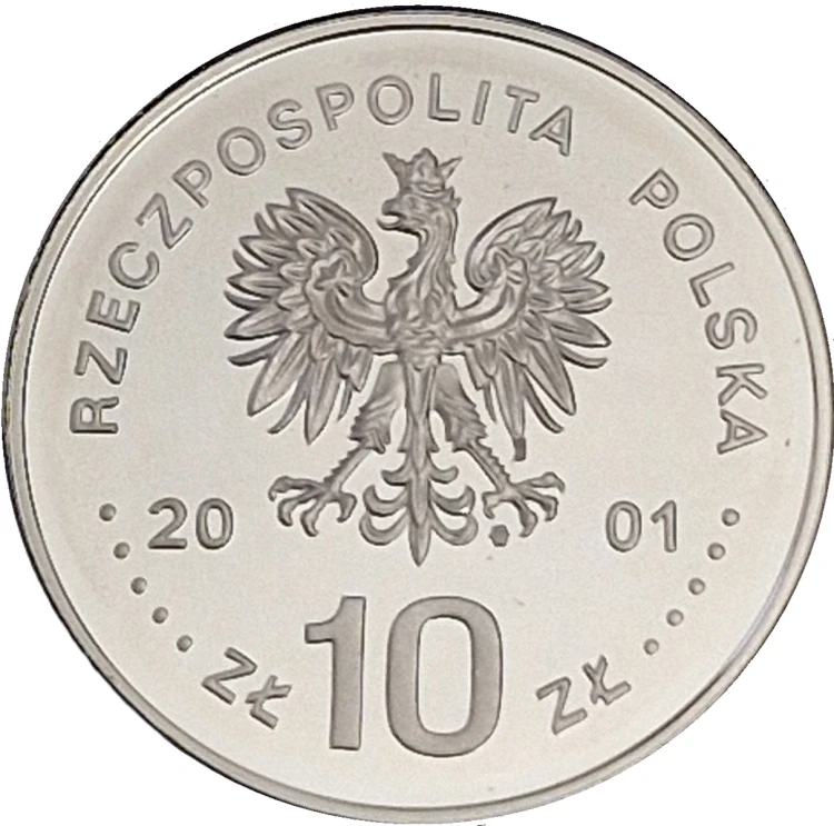 Moneta 10 zł Jan III Sobieski popiersie 2001 awers