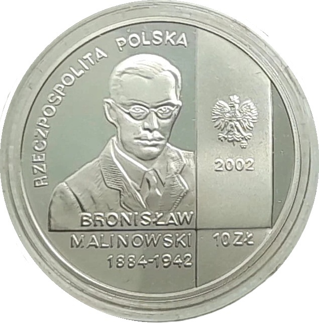 10 zł Bronisław Malinowski 2002 awers