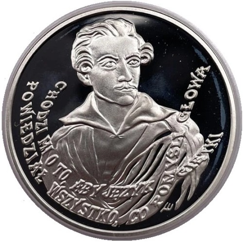 Moneta 10 zł 150 rocznica śmierci Juliusza Słowackiego 1999 rewers