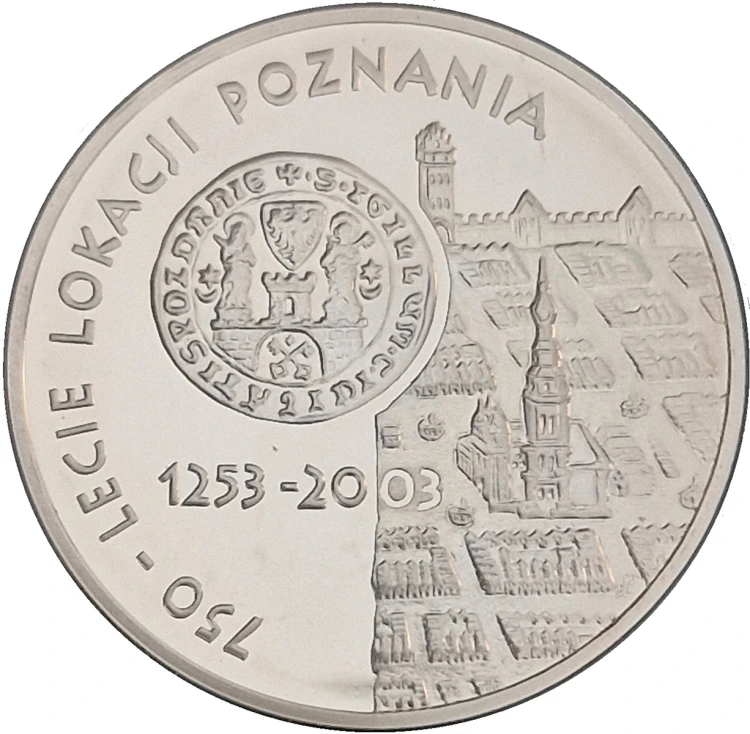 Moneta 10 zł 750-lecie lokacji Poznania 2003 rewers