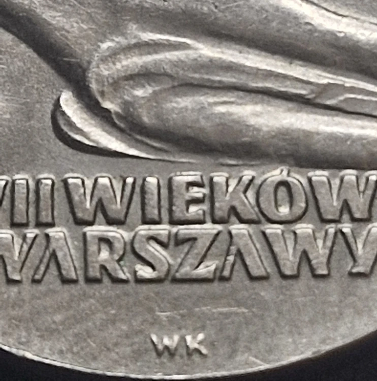 Moneta 10 zł Warszawska Nike 1965 linia