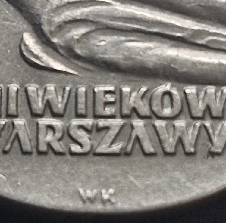 Moneta 10 zł Warszawska Nike 1965 bez lini