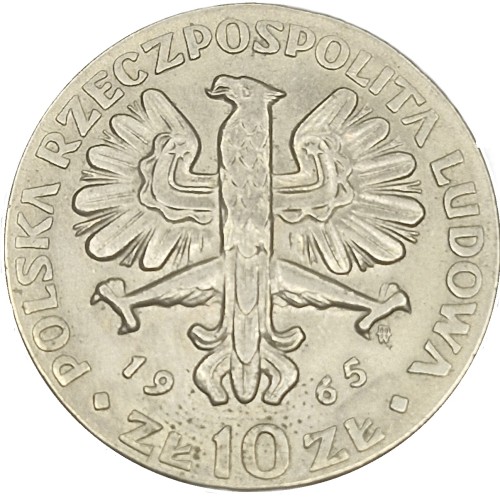 Moneta 10 zł Warszawska Nike 1965 awers