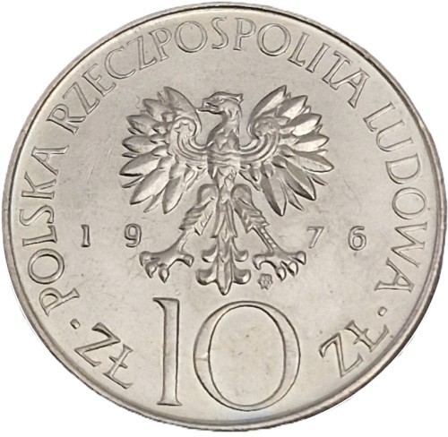Moneta 10 złotych Adam Mickiewicz 1976 awers