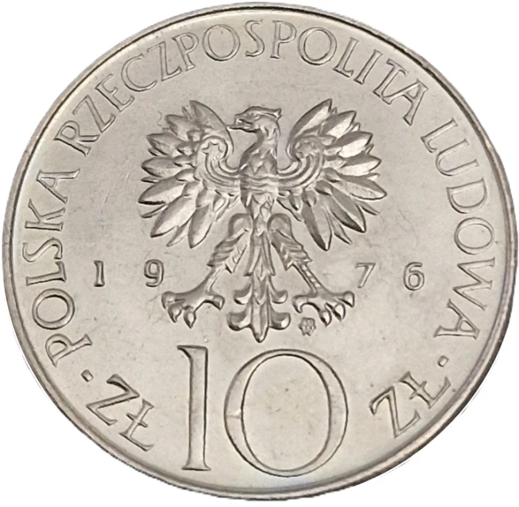 Moneta 10 złotych Adam Mickiewicz 1976 awers