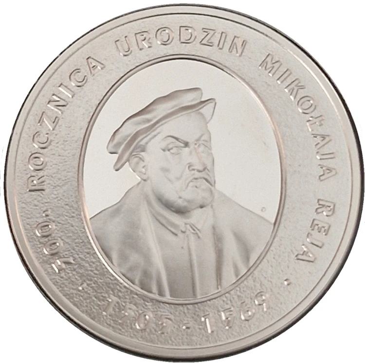Moneta 10 zł Mikołaj Rej 2005 rewers