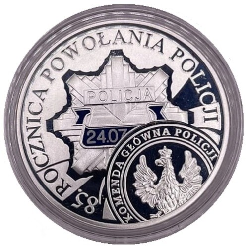 Moneta 10 zł 85 rocznica Powołania Policji 2004 rewers