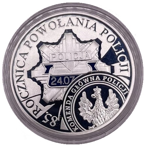 Moneta 10 zł 85 rocznica Powołania Policji 2004 rewers