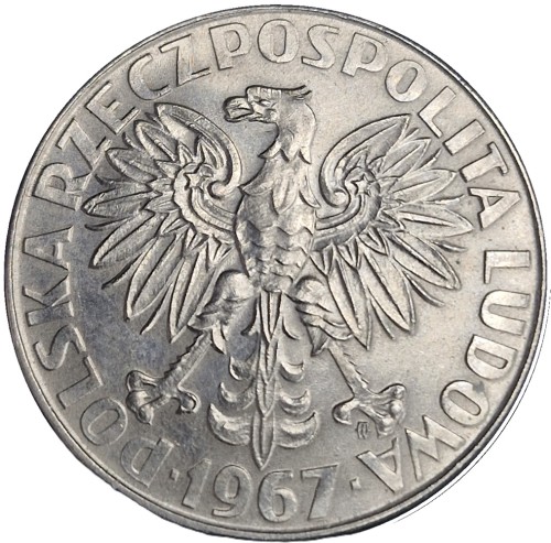 Moneta 10 zł Maria Skłodowska-Curie 1967 awers