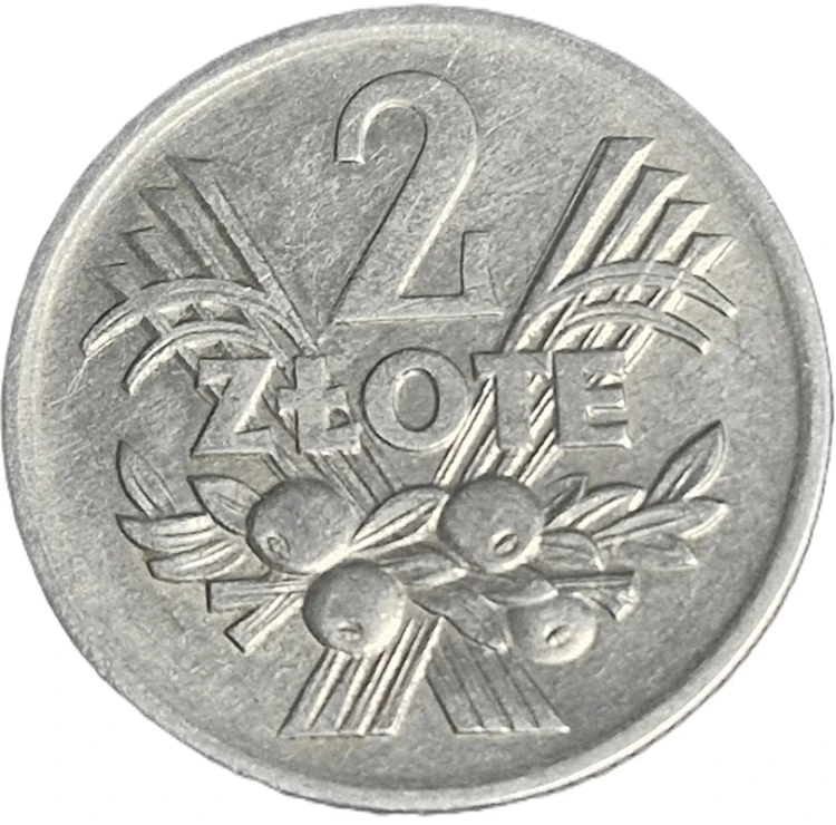 Moneta 2 zł 1971 Jagody rewers