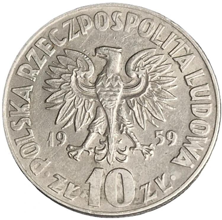 Moneta PRL 10 zł 1959 Mikołaj Kopernik awers