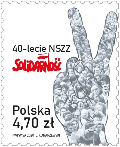 Znaczek 40-lecie NSZZ Solidarność 2020