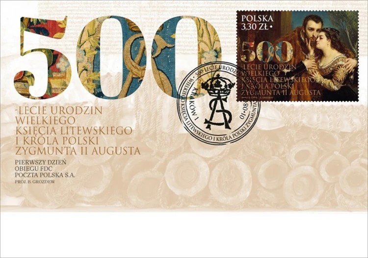 500-lecie ur. Zygmunta Augusta koperta FDC Fi 5069 2020